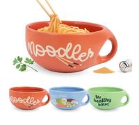 Fisura - Cuenco ramen “noodles”. Bowl ramen original. Cuenco de sopa japonés de 680 ml. Bowl noodles de cerámica. Tazón para sopa de fideos, Pho, Udon y Soba. 19,5 cm x 8,5 cm