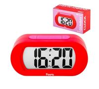 Fisura - Despertador Digital Rojo y Rosa. Reloj Despertador Digital con Pantalla LED. 12/24 Horas con retroiluminación. Reloj de Dormitorio con Pilas (3 Pilas AAA no Incluidas)
