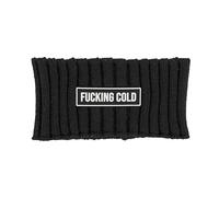 Fisura - Diadema de mujer original “fucking cold”. Diadema de mujer invierno negra. Turbante banda de acrílico. Accesorio de pelo para mujer original.