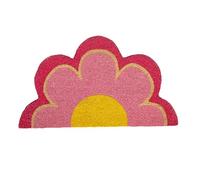 Fisura - Doormat House Entrance Rainbow Made Of Coconut With Pvc Anti-Slip Backing. Original Outdoor Doormat. Hand Painted. Measurements:70 cm X 40 cm, LJJY-KK, Flower, Pink, 1 * 70 cm (Semicircul