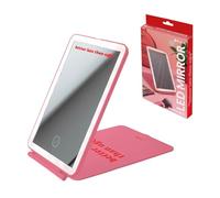 Fisura - Espejo de Maquillaje de Viaje Original “Better Late Than Ugly”. Espejo portátil de Maquillaje con Luces. 3 Colores de luz. Brillo Ajustable. Plegable. Control táctil.