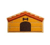 Fisura - Felpudo Exterior “casa Perro” de Coco con Base Antideslizante de PVC. Felpudo con Forma Original. Felpudo de Perros. Pintado a Mano. Medidas : 70 cm x 40 cm