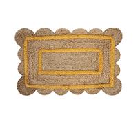 Fisura - Felpudo de Yute 70 x 45 cm Con Diseño Moderno Para Interior o Exterior, Alfombra Amarilla