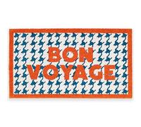Fisura - Felpudo Entrada casa “Bon Voyage” de Coco con Base Antideslizante de PVC. Felpudo Interior Azul Pintado a Mano. Alfombra Entrada casa con Mensaje Divertido. 70 x 40 cm