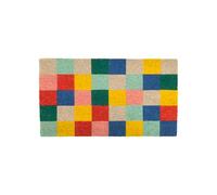 Fisura - Felpudo Entrada casa “Cuadros” de Coco con Base Antideslizante de PVC. Felpudo Exterior Original. Pintado a Mano. Medidas: 70x40x1,5. Squares