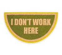 Fisura - Felpudo Entrada casa “I Don’t Work” de Coco con Base Antideslizante de PVC. Felpudo Interior Verde Pintado a Mano. Alfombra Entrada casa con Mensaje Divertido. 70 x 40 cm