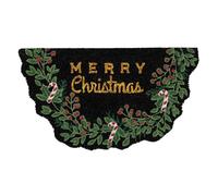 Fisura - Felpudo Entrada casa “Merry Christmas” de Coco con Base Antideslizante de PVC. Brilla en la Oscuridad. Felpudo Exterior Original. Pintado a Mano. Medidas:70 cm x 40 cm