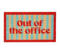 Fisura - Felpudo Entrada casa out of The Office” de Coco con Base Antideslizante de PVC. Felpudo Interior Rojo y Azul Pintado a Mano. Alfombra Entrada casa con Mensaje Divertido. 70 x 40 cm