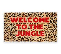 Fisura - Felpudo Entrada casa “The Jungle” de Coco con Base Antideslizante de PVC. Felpudo Interior Leopardo Pintado a Mano. Alfombra Entrada casa con Mensaje Divertido. 70 x 40 cm