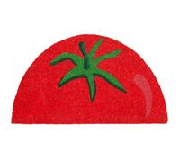 Fisura - Felpudo Entrada casa “Tomate” de Coco con Base Antideslizante de PVC. Felpudo Interior Rojo Pintado a Mano. Alfombra Entrada casa con Forma Divertida. 70 x 40 cm