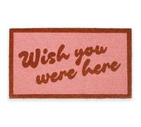 Fisura - Felpudo Entrada casa “Wish You” de Coco con Base Antideslizante de PVC. Felpudo Interior Rosa Pintado a Mano. Alfombra Entrada casa con Mensaje Divertido. 70 x 40 cm