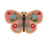 Fisura - Felpudo Exterior “Mariposa” de Coco con Base Antideslizante de PVC. Felpudo con Forma Original. Medidas : 65 cm x 40 cm x 1,5 cm.