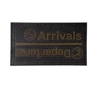 FISURA - Felpudo Goma Original “Arrivals”. Felpudo Exterior Negro y Amarillo. Felpudo Entrada casa con púas. Alfombrilla de Goma con Mensaje. Felpudo de 70 x 40 centímetros.