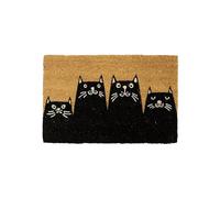 Fisura - Felpudo Original “Gatos” de Coco con Base Antideslizante de PVC. Felpudo Entrada casa. Pintado a Mano. Medidas:70 x 40. Color:Natural y Otros