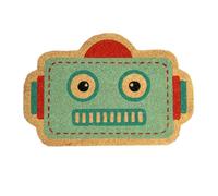 FISURA - Felpudo Original “Robot” de Coco con Base Antideslizante de PVC. Felpudo Entrada casa. Felpudo Azul. Felpudo con Forma Original. 60 cm x 40 cm.