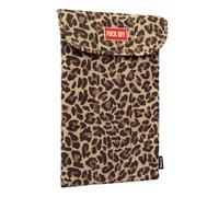 Fisura - Funda para portátil de hasta 15” Original con Mensaje “f*CK Off”. Funda Protectora de Leopardo Bolsa de Transporte para Ordenador con Cierre con Velcro y Bolsillos Interiores.