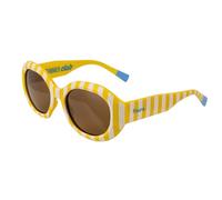 Fisura - Gafas de sol mujer originales “Summer club”. Gafas de sol polarizadas para mujer amarillas de rayas. Incluye gamuza, estuche y caja metálica. Regalo original.