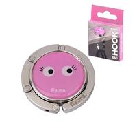 Fisura - Gancho plegable para bolso original “ojos”. Gancho antideslizante rosa para bolso, abrigo, mochila. Colgador de escritorio plegable. Máximo 6 kg.