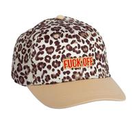 Fisura - Gorra de béisbol Original Beige y Leopardo “f*CK Off”. Gorra de Mujer de Verano con Hebilla Ajustable y Texto Bordado. Cap de béisbol para Hombre. Talla única