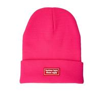 Fisura - Gorro Invierno Unisex Gorro Invierno Hombre Mostaza. Gorro de Invierno Mujer con Mensaje. Gorro de Punto de acrílico y poliéster. (Rosa)
