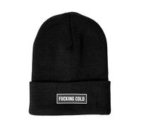 Fisura - Gorro Invierno Unisex Gorro Invierno Hombre Mostaza. Gorro de Invierno Mujer con Mensaje. Gorro de Punto de acrílico y poliéster. (Negro)