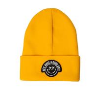 Fisura - Gorro Invierno Unisex Gorro Invierno Hombre Mostaza. Gorro de Invierno Mujer con Mensaje. Gorro de Punto de acrílico y poliéster. (Mostaza)