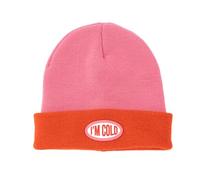 Fisura - Gorro Invierno Unisex “I'm Cold”. Gorro Invierno Hombre Rosa y Rojo. Gorro de Invierno Mujer con Mensaje. Gorro de acrílico. Gorro Original para Regalo.