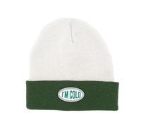 Fisura - Gorro Invierno Unisex “I'm Cold”. Gorro Invierno Hombre Verde y Gris. Gorro de Invierno Mujer con Mensaje. Gorro de acrílico. Gorro Original para Regalo.