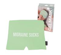 Fisura - Gorro migraña frío “Migraine sucks”. Máscara migraña 360º. Gorro para aliviar migraña, dolor de cabeza, sinusitis y estrés. Antifaz 360º frío y caliente.