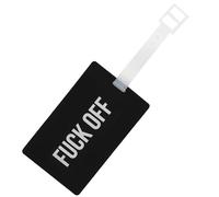 Fisura - Identificador de maletas original “F*ck off”. Tarjeta de identificación para equipaje negro. Etiqueta de equipaje de silicona para maleta o mochila. 10,5 cm x 6,5 cm