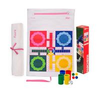 Fisura - Juego de Mesa portátil parchís. Juego de Viaje Enrollable para Playa, Viaje y escapadas. Parchís portátil Original. Fichas Incluidas. 40 cm x 9 cm