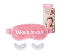 Fisura - Kit antifaz y parches de ojos “take a break”. Antifaz de gel frío para ojos reutilizable rosa. Parches reutilizables para bolsas, ojeras y antiarrugas.