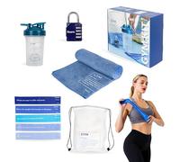 Fisura - Kit de Gimnasio Original. Incluye: 5 Bandas de Resistencia, 1 Shaker de proteína, 1 Toalla, 1 candado y 1 Bolsa de Cuerdas. Regalo Fitness. Regalo Original.
