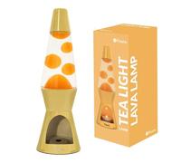 Fisura - Lámpara de lava con vela. Lámpara de lava amarilla respetuosa con el medio ambiente. Regalo original. 29 cm x 8,5 cm (vela no incluida)