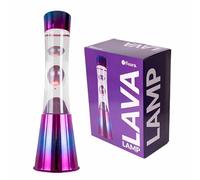 Fisura - Lámpara de lava iridiscente. Base iridiscente, líquido transparente y lava morado metálico. Lámpara efecto relajante. Con bombilla de repuesto. 11 cm x 11cm x 39,5 cm.