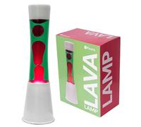 Fisura - Lámpara de lava verde y rosa. Base blanca, líquido verde y lava rosa. Lámpara efecto relajante. Con bombilla de repuesto. 11 cm x 11cm x 39,5 cm.