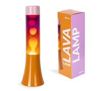 Fisura - Lámpara de lava rosa degradada. Lámpara de lava de 30 cm con base naranja y cristal con efecto degradado rosa. Regalo original retro. 9x9x30 centímetros.