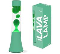 Fisura - Lámpara de lava verde. Lámpara de lava de 30 cm con base y lava verde, y líquido transparente. Regalo original retro. 9x9x30 centímetros.