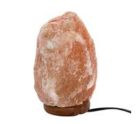 Fisura Lámpara de sal del Hilamaya. Peso de 2 a 3 kg, con base de madera, cable y bombilla de 15W. Lámpara relajante para escritorio y mesita. Regalo original.