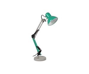 Fisura - Lámpara escritorio vintage articulada “Ralph”. Flexo escritorio menta y gris. Flexo compatible con bombilla E27. Flexo de metal. 14 cm x 14 cm x 57 cm