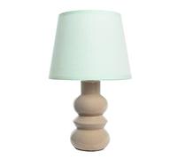 Fisura - Lámpara mesita de Noche de cerámica. Lampara de Mesa Moderna. Lámpara cerámica de Mesa pequeña. Enchufe Europeo. 32 cm de Alto. (Marrón)