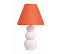 Fisura - Lámpara mesita de noche de cerámica. Lampara de mesa moderna. Lámpara cerámica de mesa pequeña. Enchufe europeo. 32 cm de alto. (Blanco)