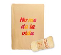 Fisura - Manta de Felpa Original “no me da la Vida”. Manta Beige para sofá y para Cama. Terciopelo Suave y cálida. 180 cm x 130 cm.