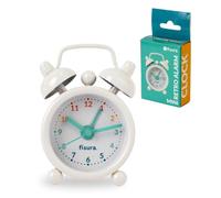 Fisura - Mini Reloj Despertador Original Multicolor. Alarma Retro analógico Mini. Reloj Despertador de Viaje pequeño. para Dormitorio, para mesita de Noche y Escritorio. 4 cm x 6,2 cm.