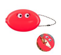 Fisura - Monedero de Goma Ovalado “Ojos” Rosa. Monedero Retro con Cadena. Cartera pequeña para Bolsillo. Cartera Unisex para Regalo. 1 Unidad.