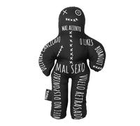 Fisura - Muñeco voodoo en español. Muñeco vudú con frases originales. 10 alfileres incluidos. Regalo original. Accesorio para disfraz de miedo. Decoración de Halloween
