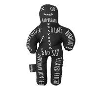 Fisura - Muñeco voodoo en inglés. Muñeco vudú con frases originales. 10 alfileres incluidos. Regalo original. Accesorio para disfraz de miedo. Decoración de Halloween