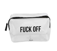 Fisura - Neceser Transparente “f*CK Off”. Neceser de Viaje Grande de 3 L para Vacaciones o escapadas. Neceser de Playa Transparente. Bolsa portátil de Maquillaje.