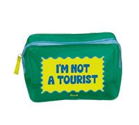 Fisura - Neceser Transparente “I’m Not a Tourist” Verde. Neceser de Viaje Grande de 3 L para Vacaciones o escapadas. Neceser de Playa Transparente. Bolsa portátil de Maquillaje.