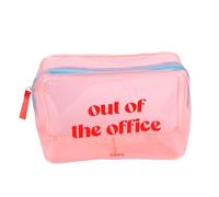 Fisura - Neceser Transparente “out of The Office” Rosa. Neceser de Viaje Grande de 3 L para Vacaciones o escapadas. Neceser de Playa Transparente. Bolsa portátil de Maquillaje.